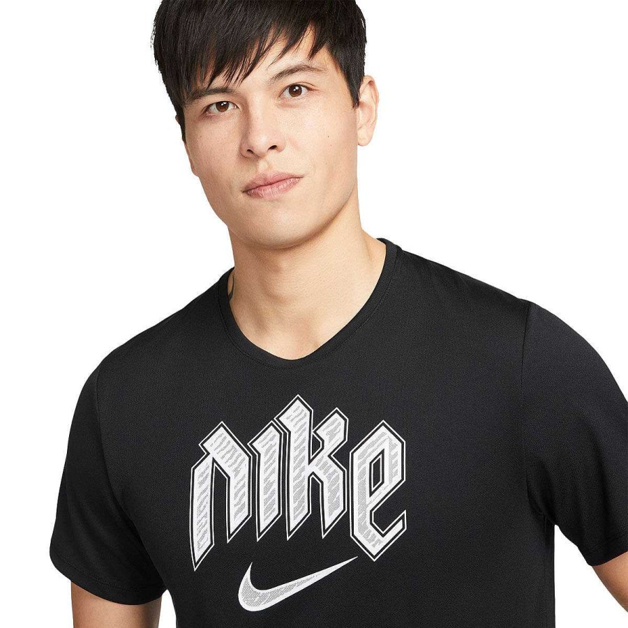 Men Nike Training | Nike Mens Dri-Fit Uv Run Division Miler Top Black