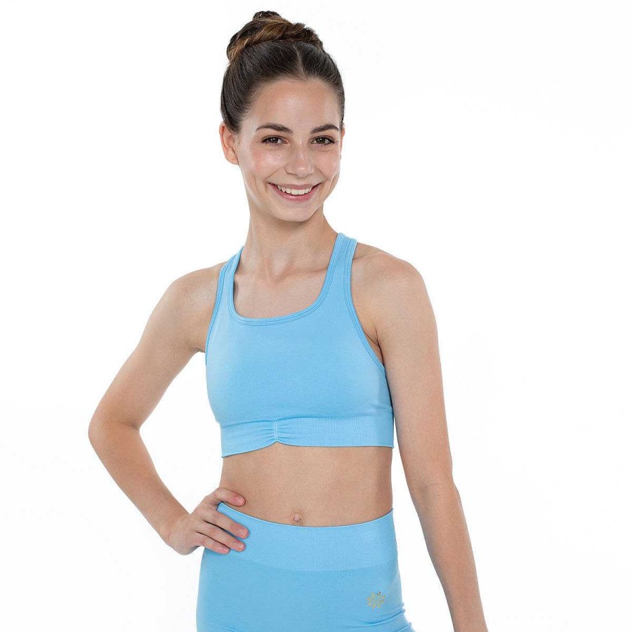 Kids Flo Active Bras & Crops | Flo Active Girls Alicia Seamless Crop Blue