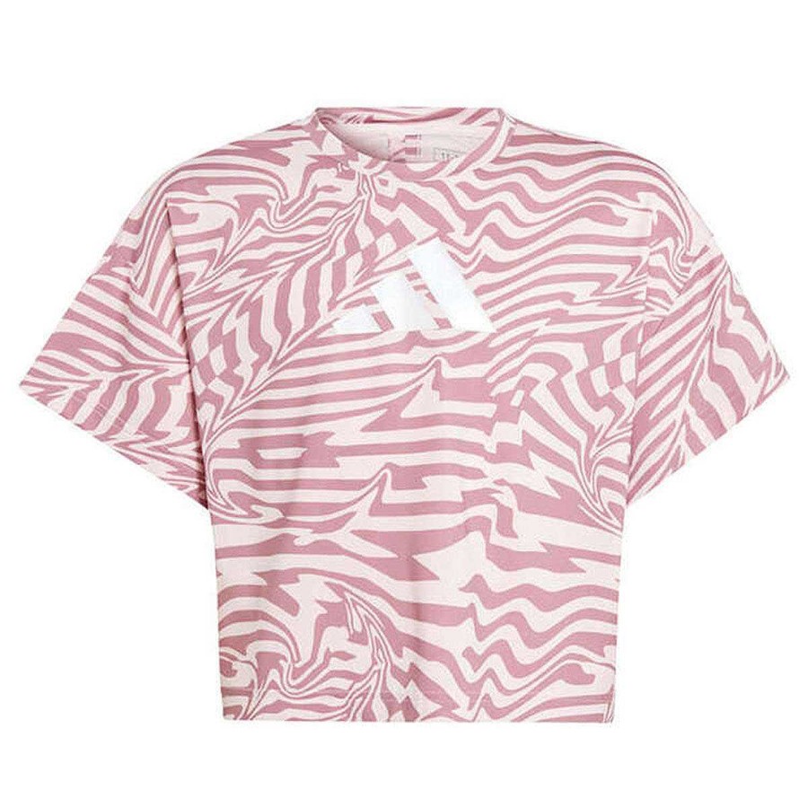 Kids adidas Tees & Tops | Adidas Girls Aeroready All Over Print Tee Pink