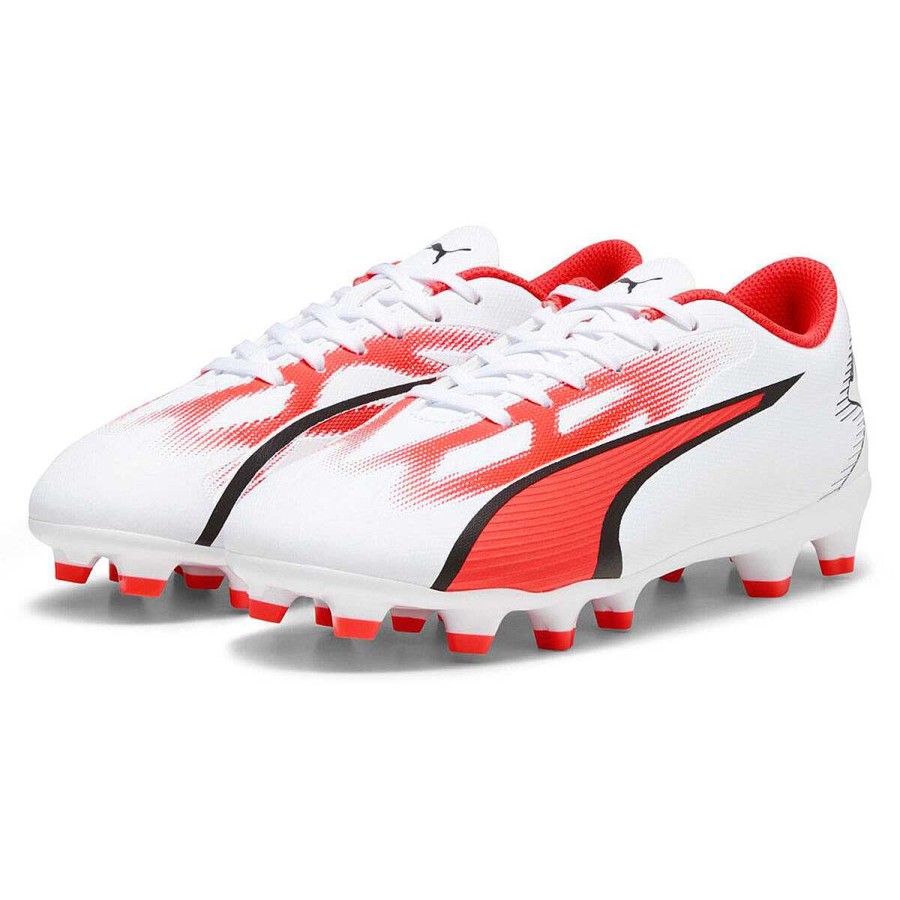 Kids PUMA Football Boots | Puma Ultra Play Kids Football Boots White/Black