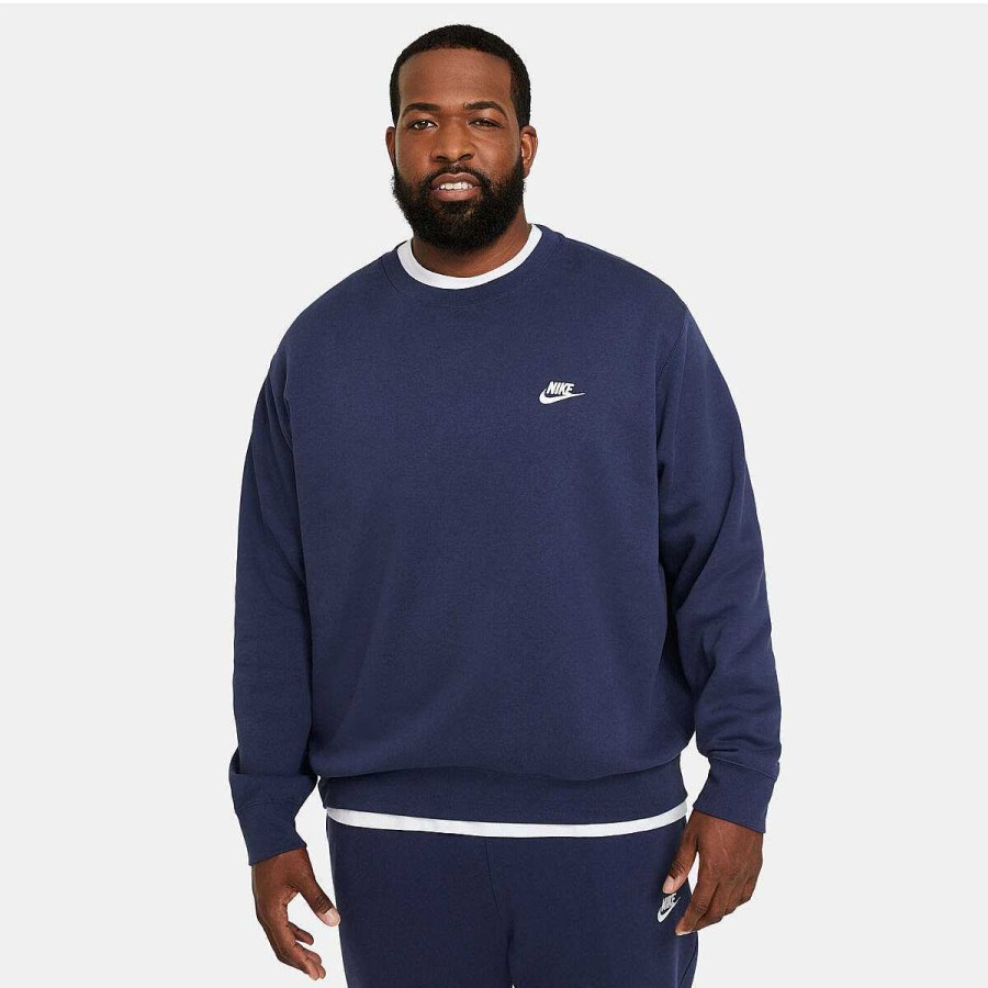 Men Nike Hoodies & Sweatshirts | Nike Sportswear Mens Club Sweatshirt Navy