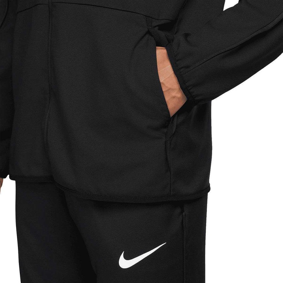 Men Nike Jackets | Nike Mens Dri-Fit Woven Training Jacket Black