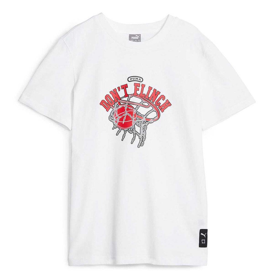 Kids PUMA Tees & Tops | Puma Youth Basketball Graphic Tee White