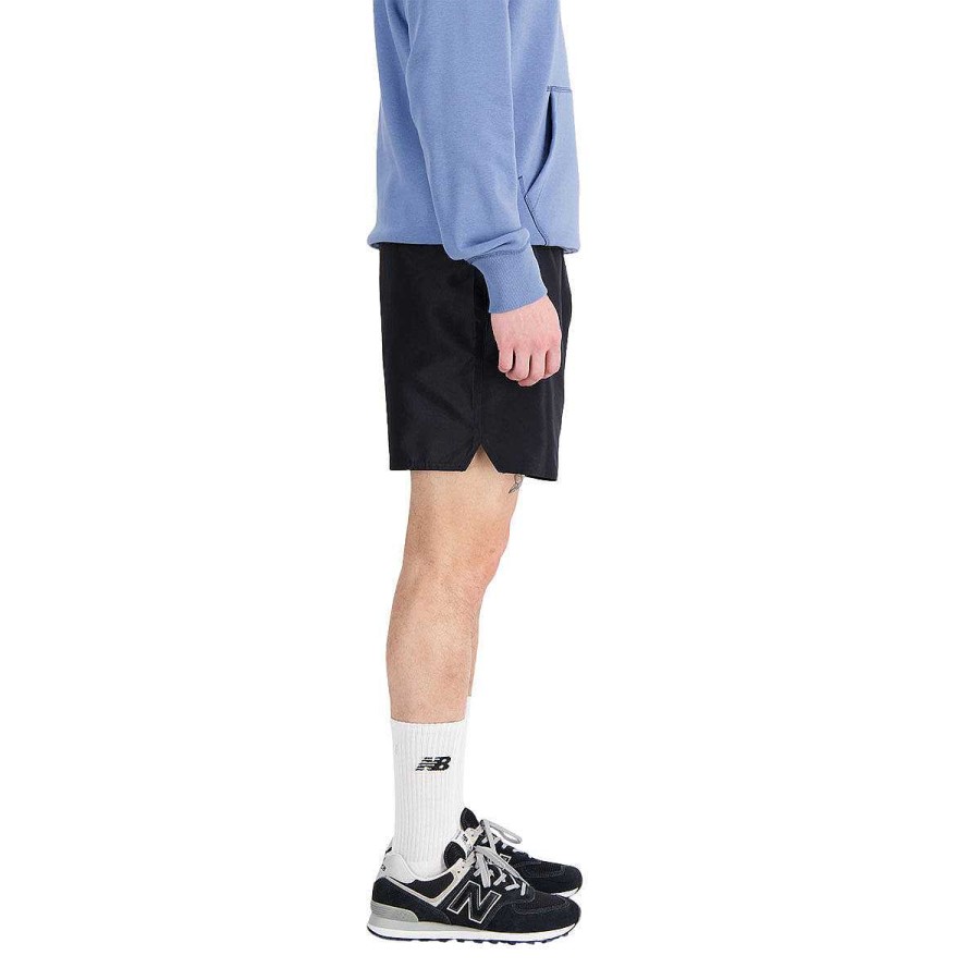 Men New Balance Shorts | New Balance Mens Essential Woven Shorts Black