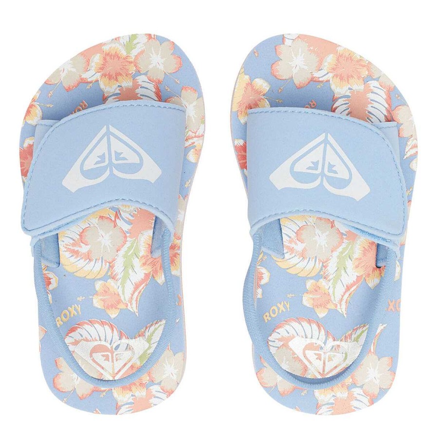 Kids ROXY Slides And Thongs | Roxy Finn Toddlers Sandals Blue/Orange