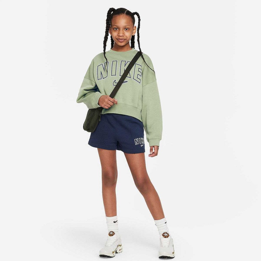 Kids Nike Hoodies & Sweatshirts | Nike Girls Sportswear Trend Fleece Sweatshirt Green