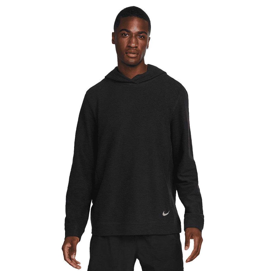 Men Nike Hoodies & Sweatshirts | Nike Mens Dri-Fit Yoga Hoodie Black