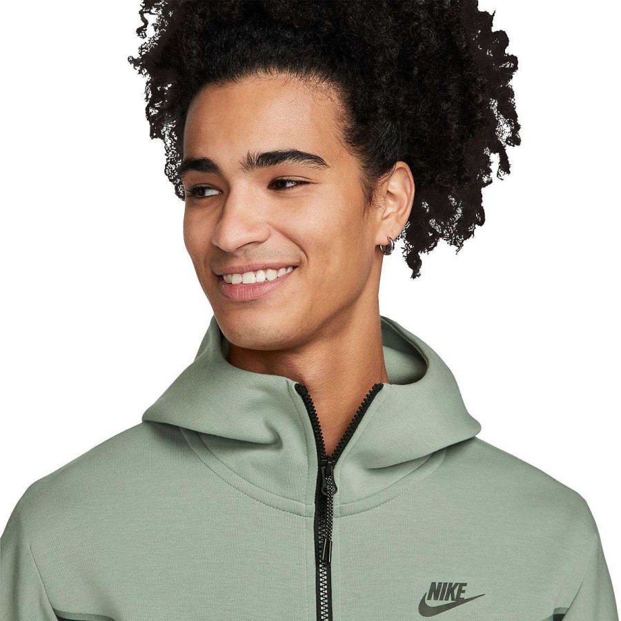 Men Nike Jackets | Nike Mens Sportswear Tech Fleece Full-Zip Hoodie Green