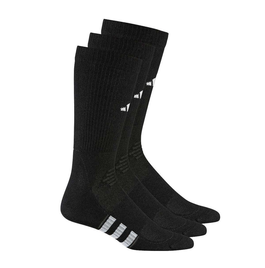 Men adidas Socks | Adidas Performance Light Crew 3 Pack Socks Black