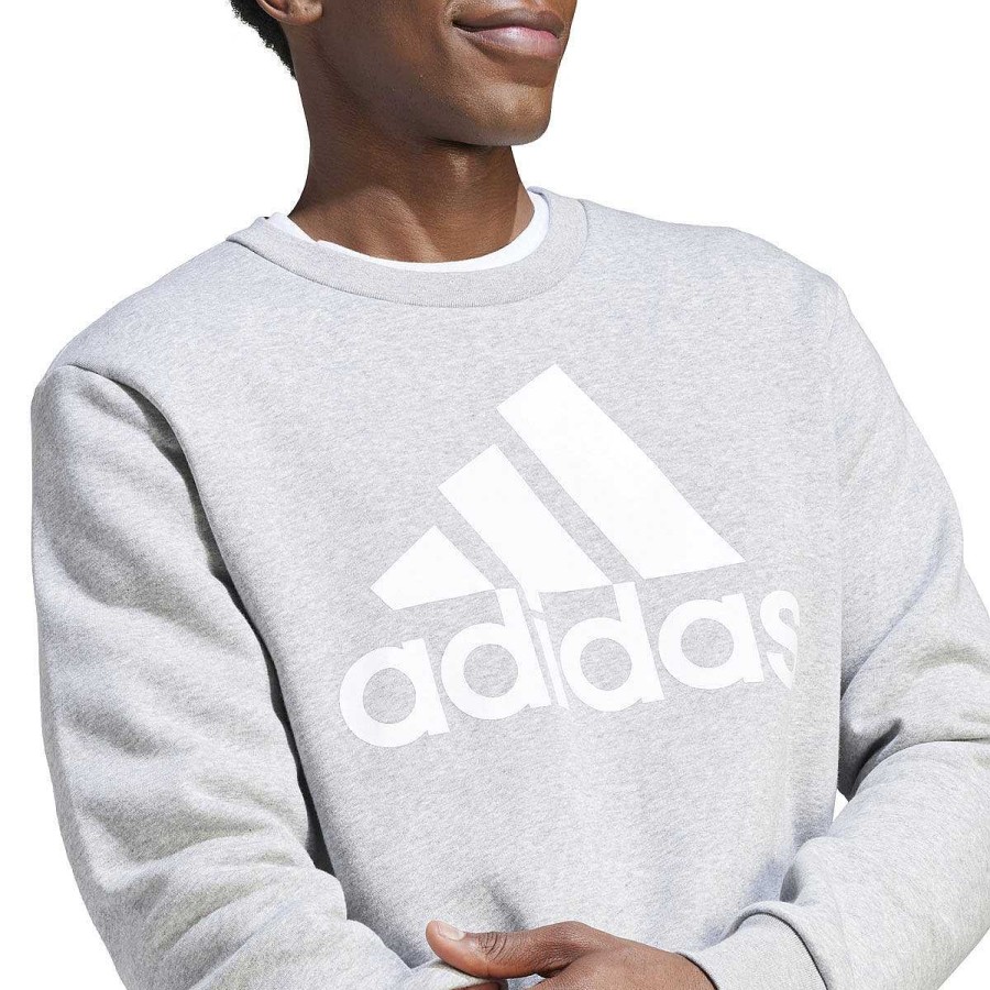 Men adidas Hoodies & Sweatshirts | Adidas Mens Essentials Fleece Big Logo Sweatshirt Grey