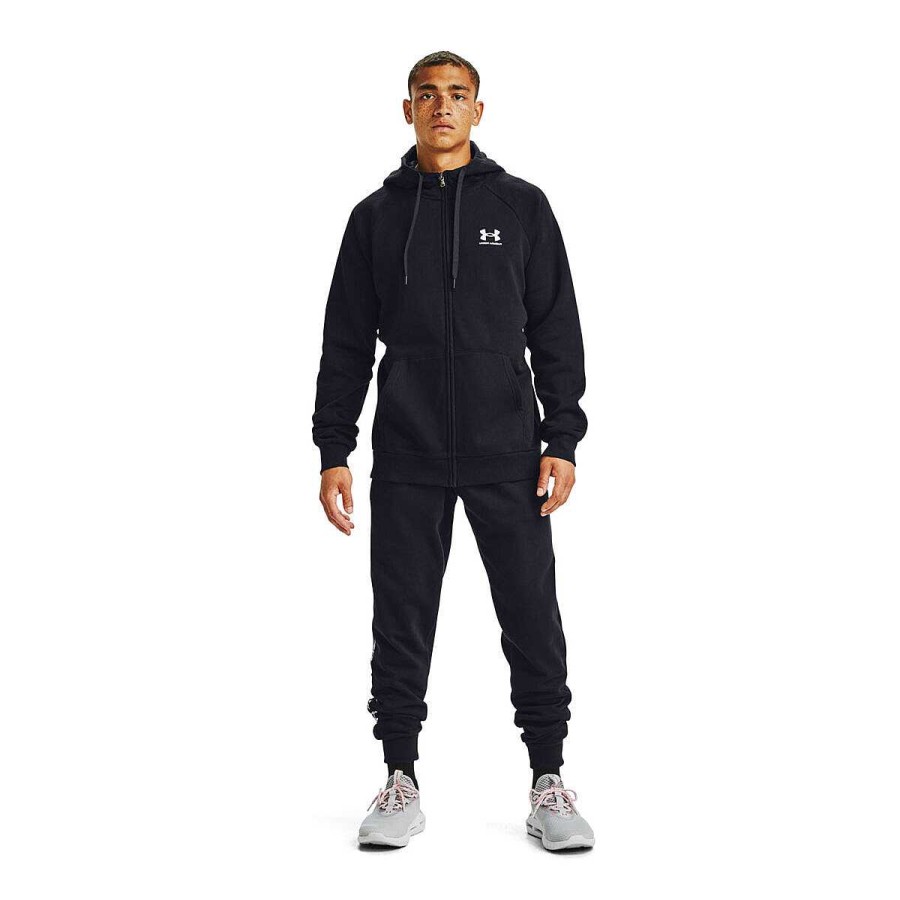 Men Under Armour Jackets | Under Armour Mens Rival Fleece Full-Zip Hoodie Black