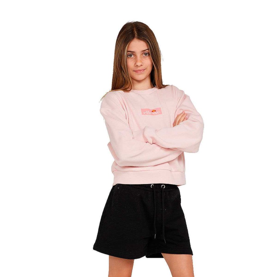 Kids Ellesse Hoodies & Sweatshirts | Ellesse Girls Stonio Crop Sweatshirt Pink