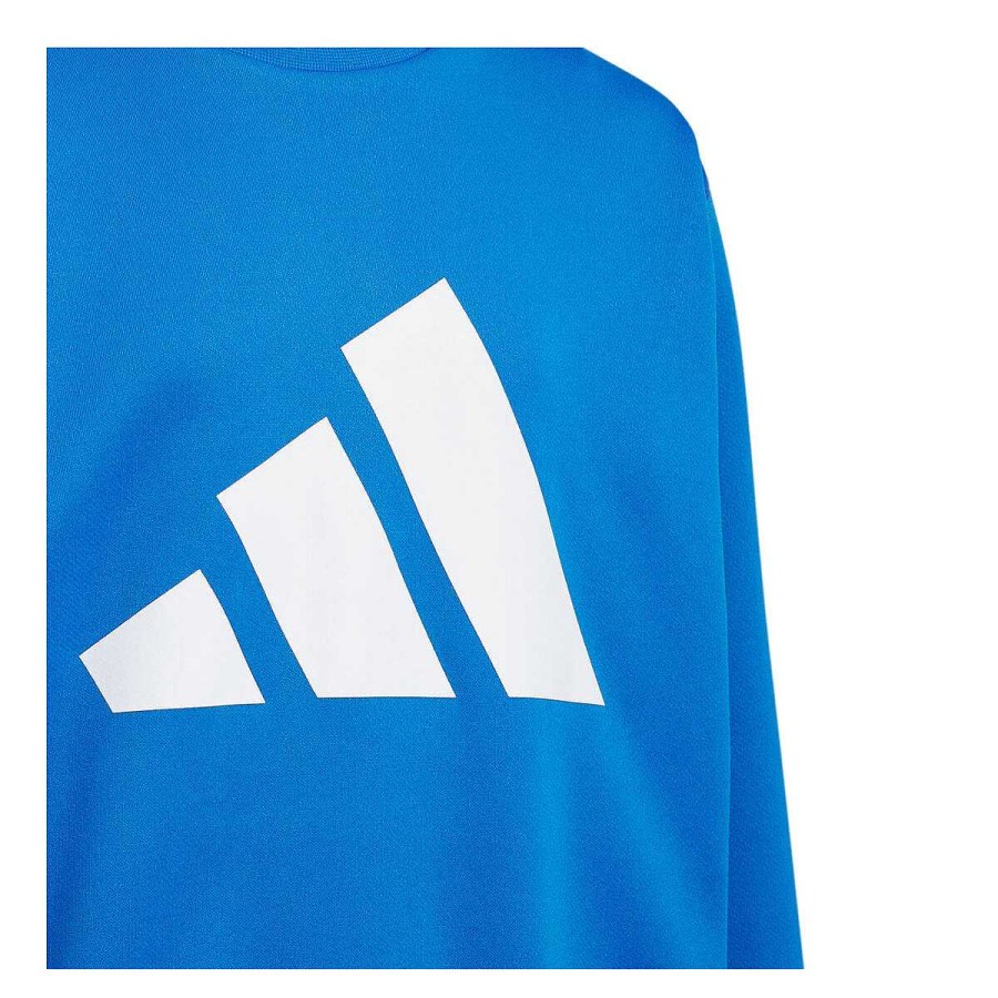 Kids adidas Hoodies & Sweatshirts | Adidas Kids Aeroready Train Essentials Logo Long-Sleeve Tee Blue/White