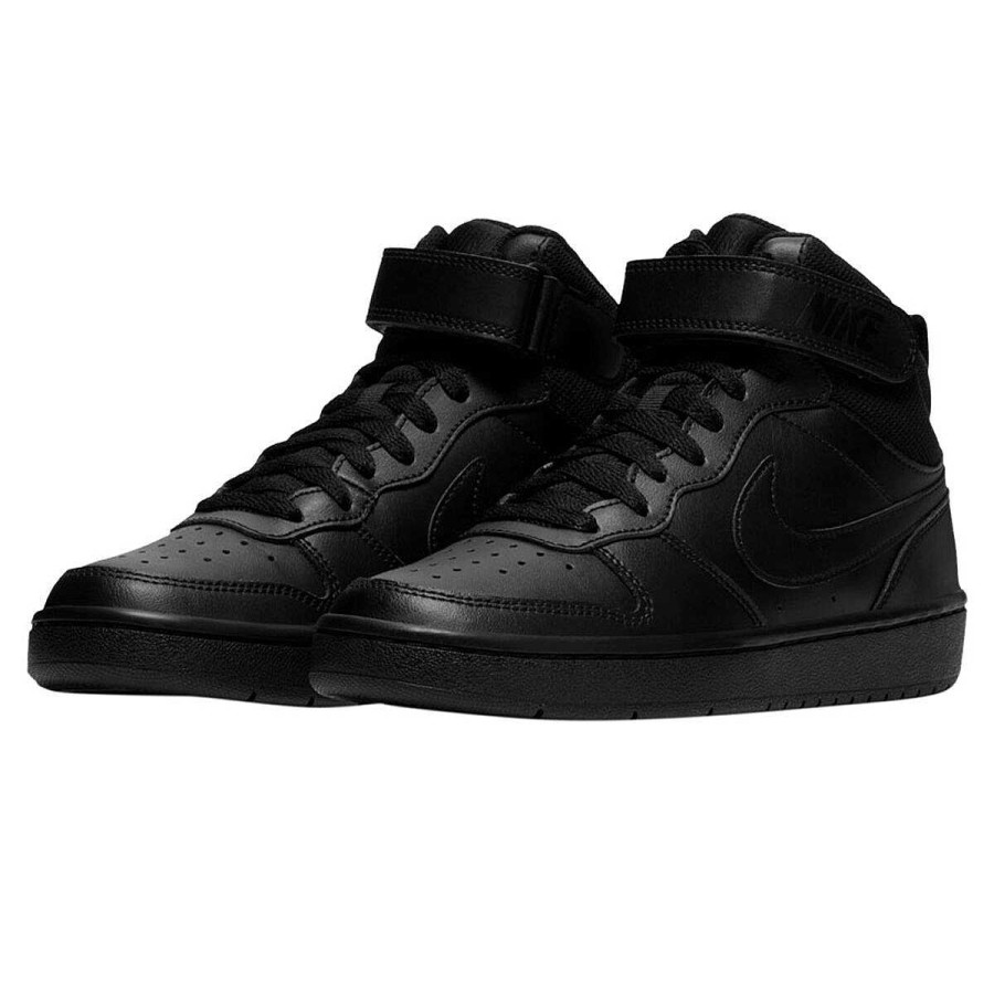 Kids Nike Girls Shoes | Nike Court Borough Mid 2 Gs Kids Casual Shoes Black