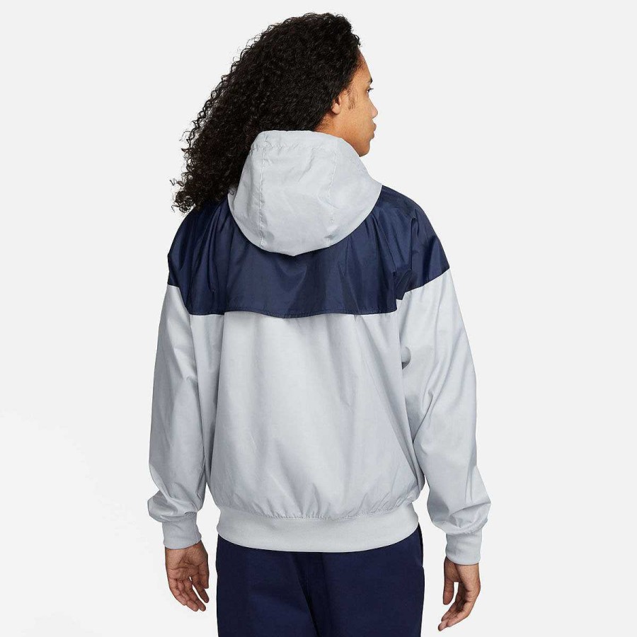 Men Nike Hoodies & Sweatshirts | Nike Mens Sportswear Windrunner Jacket Grey/Navy