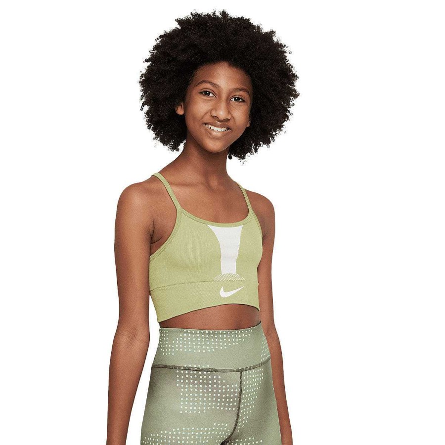 Kids Nike Bras & Crops | Nike Girls Dri-Fit Indy Seamless Bra Xl Green