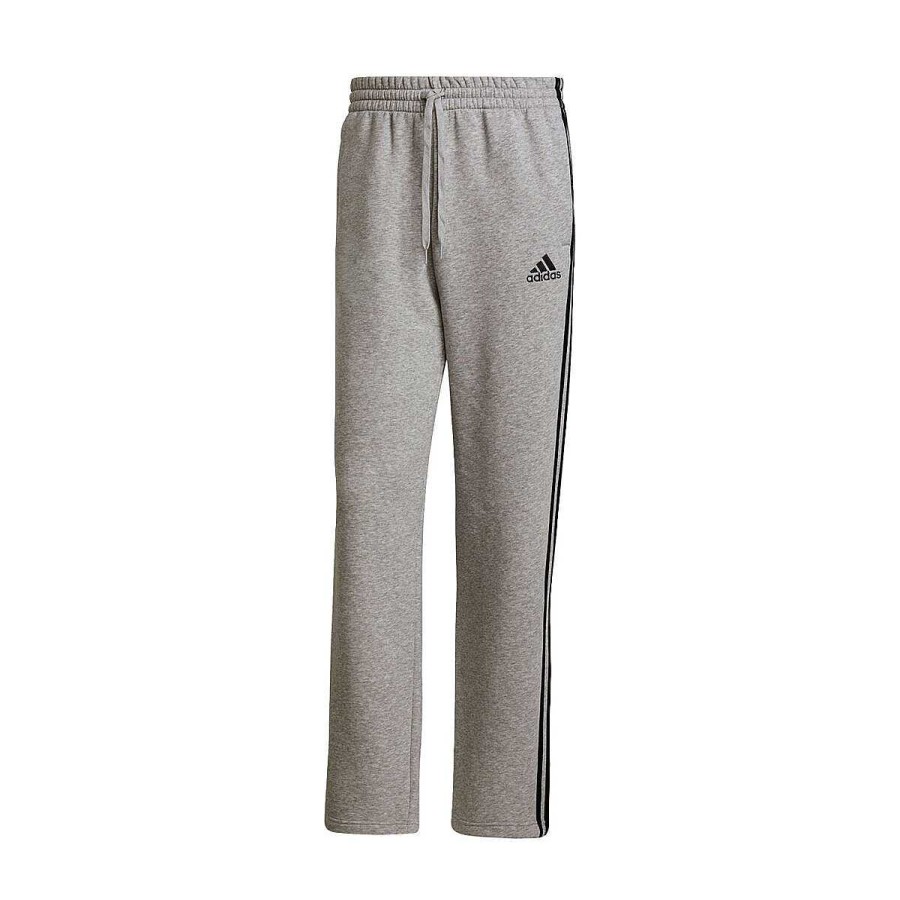 Men adidas Track Pants | Adidas Mens Essentials Fleece Open Hem 3-Stripes Pants Grey