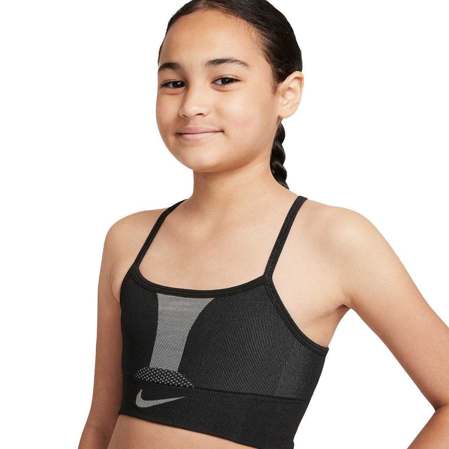 Kids Nike Bras & Crops | Nike Girls Dri-Fit Indy Seamless Bra Xl Black