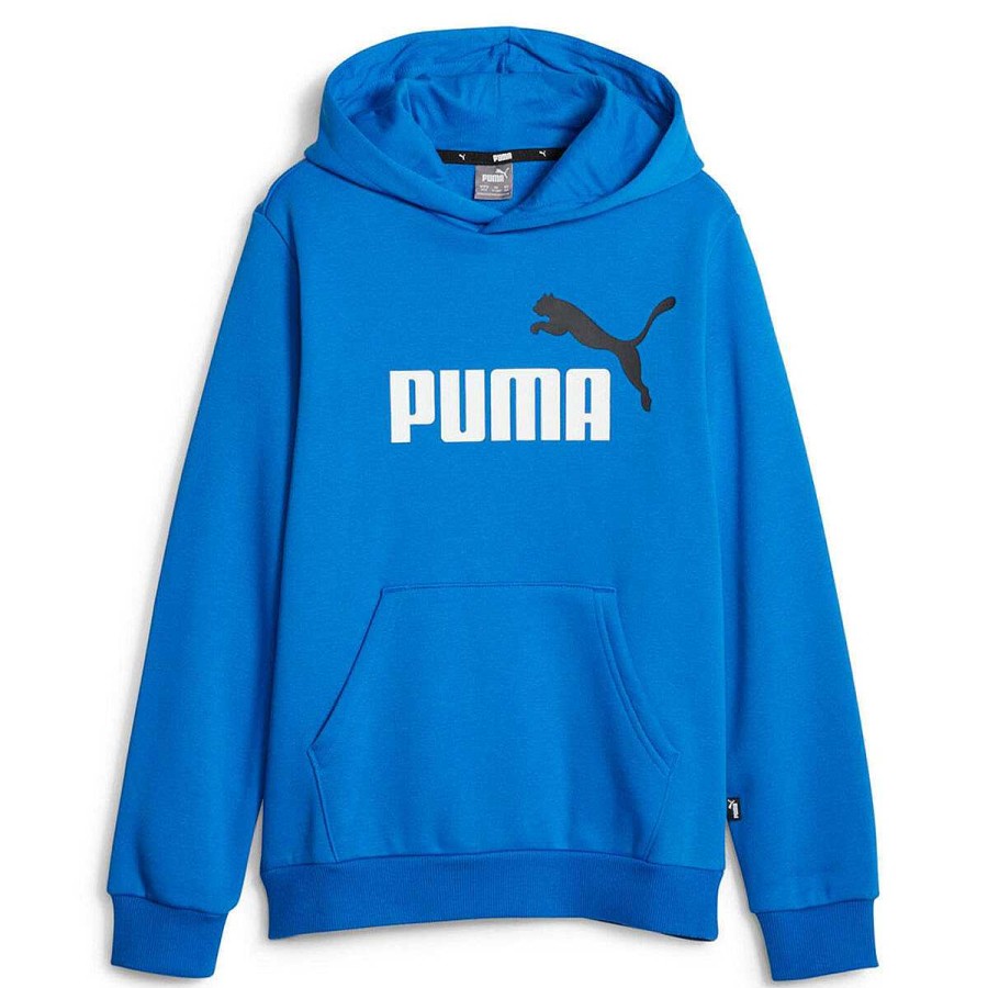 Kids PUMA Hoodies & Sweatshirts | Puma Kids Essential Plus 2 Colour Big Logo Hoodie Blue