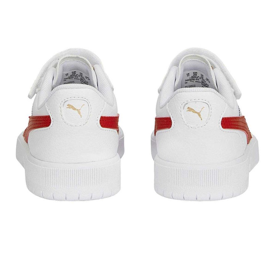 Kids PUMA Girls Shoes | Puma Court Ultra Ps Kids Casual Shoes White/Red