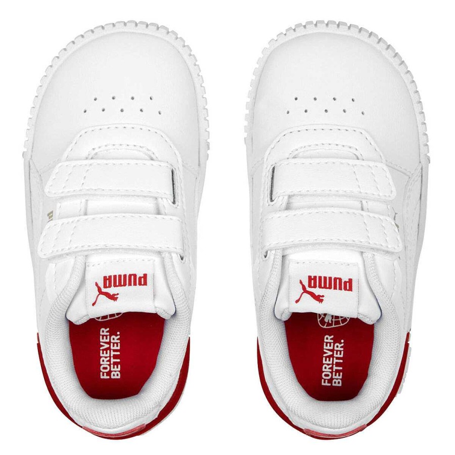 Kids PUMA Casual | Puma Carina 2.0 Red Thread Toddlers Shoes White/Red