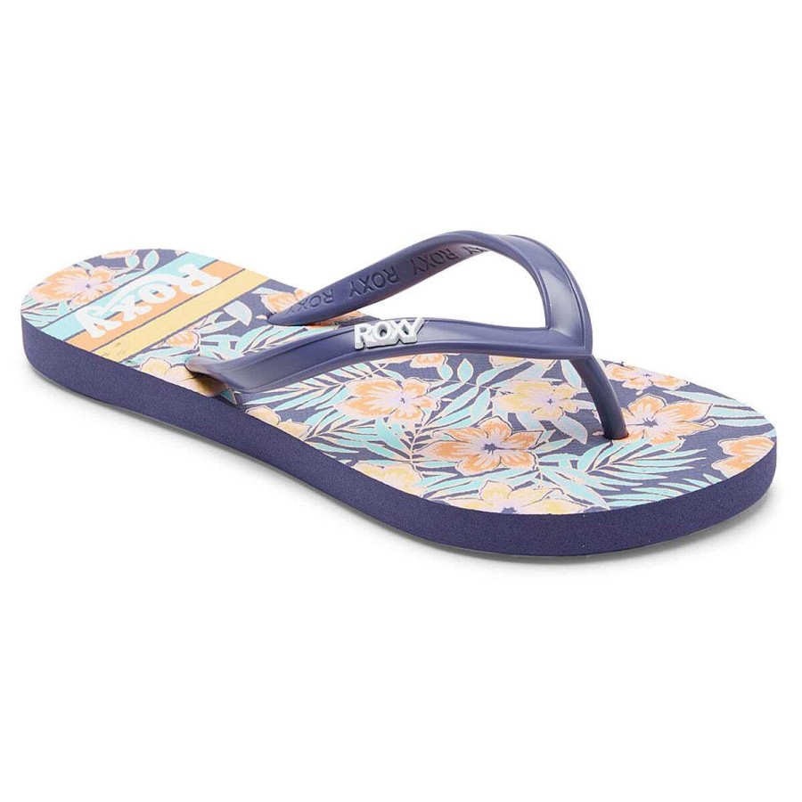 Kids ROXY Girls Shoes | Roxy Viva Stamp Girls Thongs Blue/Orange