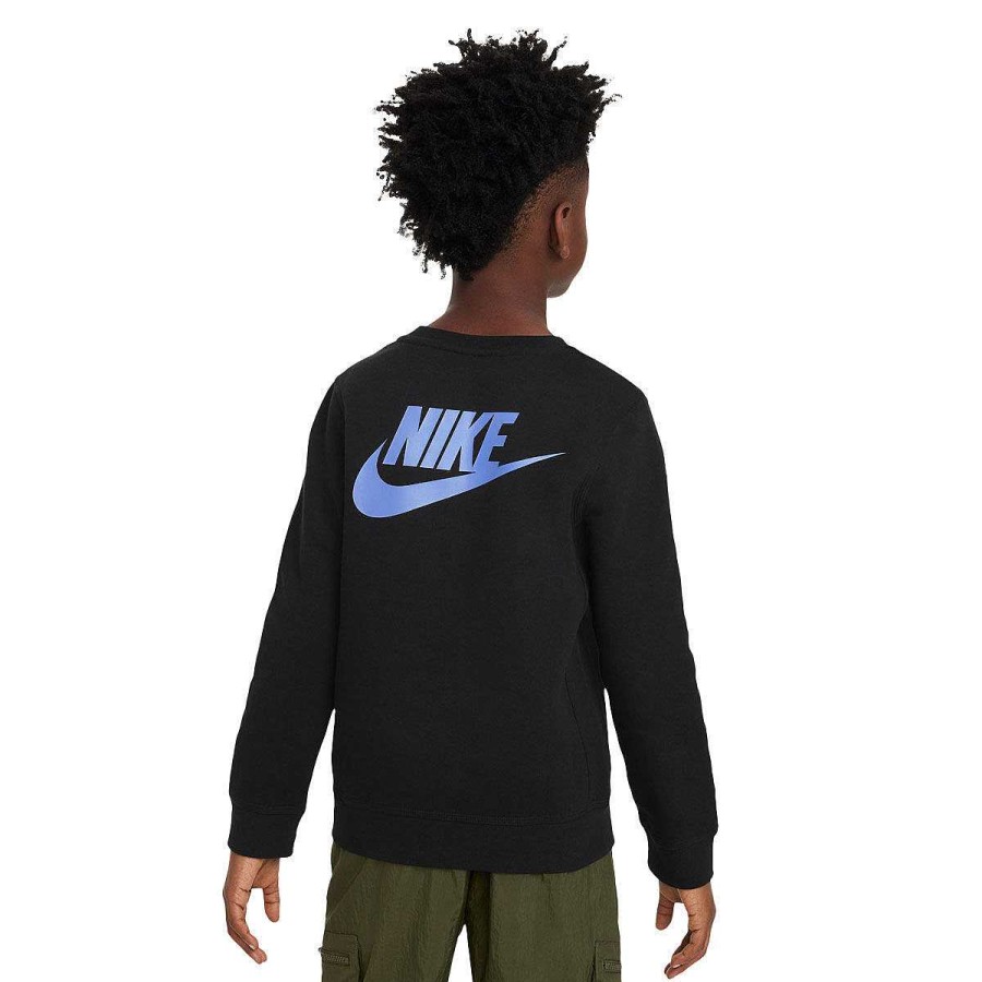 Kids Nike Hoodies & Sweatshirts | Nike Boys Sportswear Standard Issue Fleece Crew Sweatshirt Black