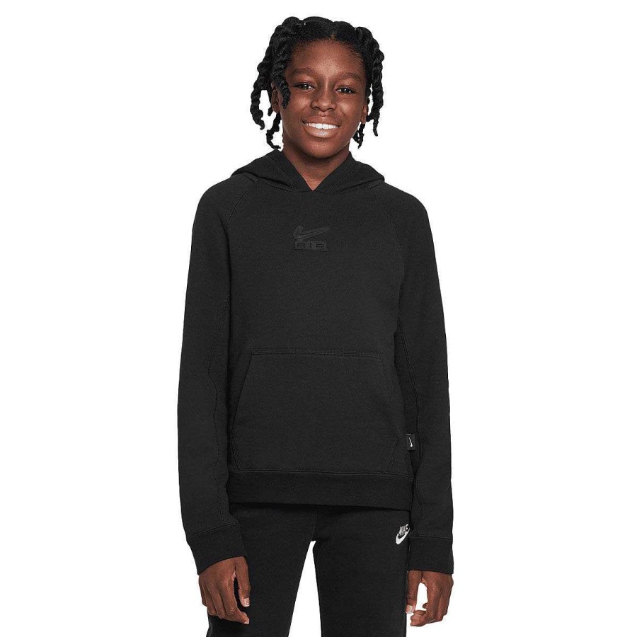 Kids Nike Hoodies & Sweatshirts | Nike Air Kids Sportswear Pullover Hoodie Black