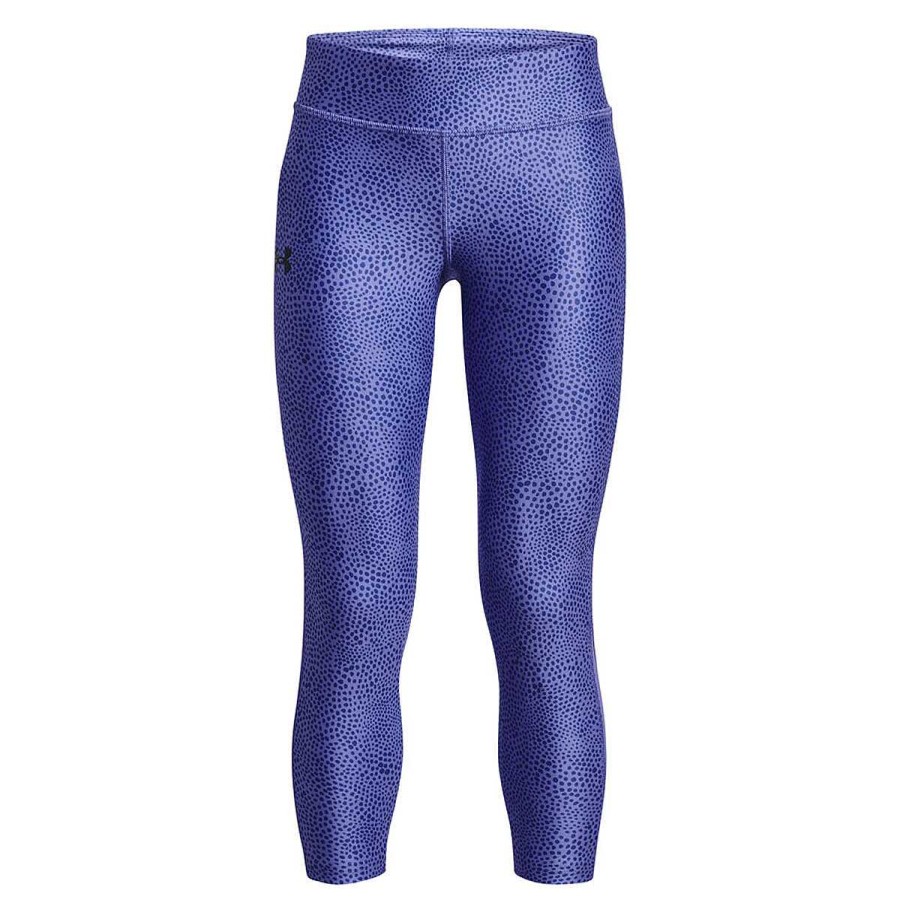 Kids Under Armour Tights | Under Armour Girls Armour Print Ankle Crop Tights Blue