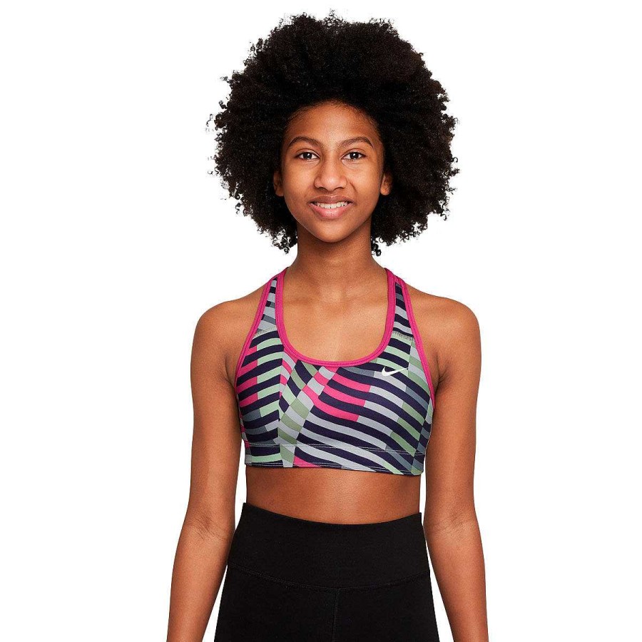 Kids Nike Activewear | Nike Girls Swoosh Reversible Bra Pink/Print