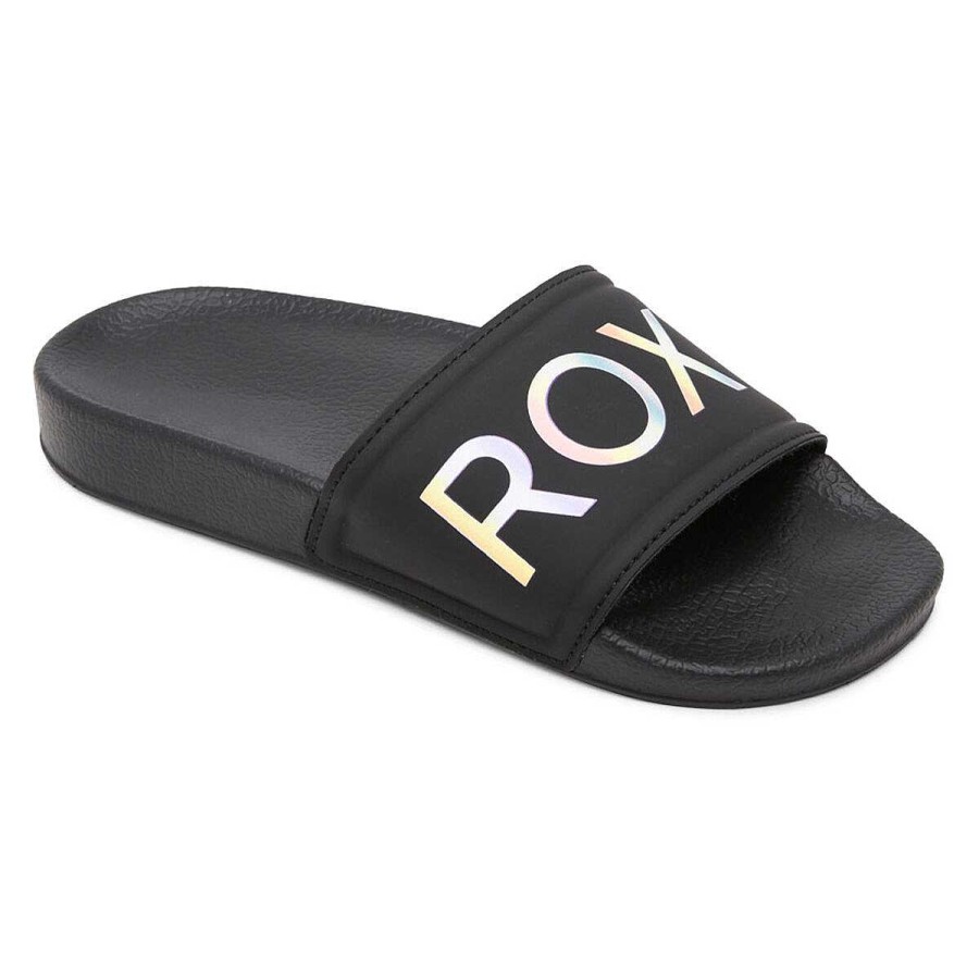 Kids ROXY Boys Shoes | Roxy Slippy 2 Gs Girls Slides Black