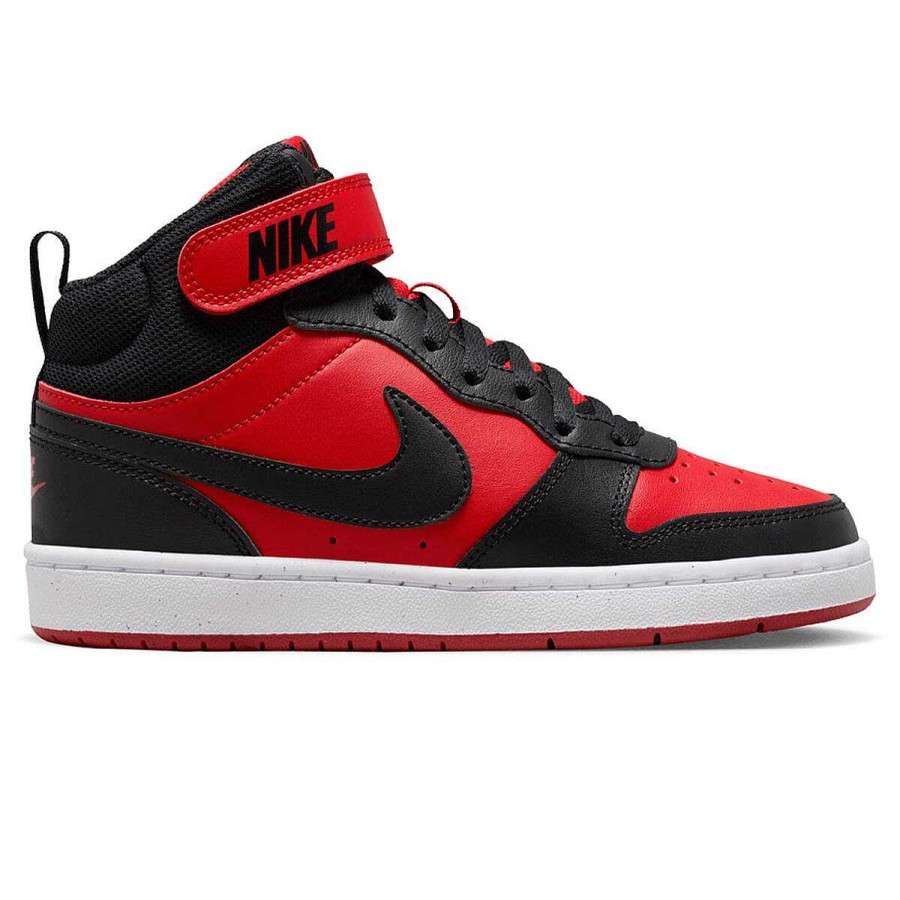 Kids Nike Casual | Nike Court Borough Mid 2 Gs Kids Casual Shoes Black/Red