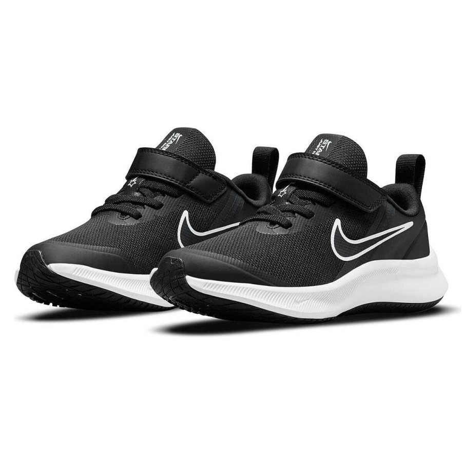 Kids Nike School Shoes | Nike Star Runner 3 Ps Kids Running Shoes Black/Grey