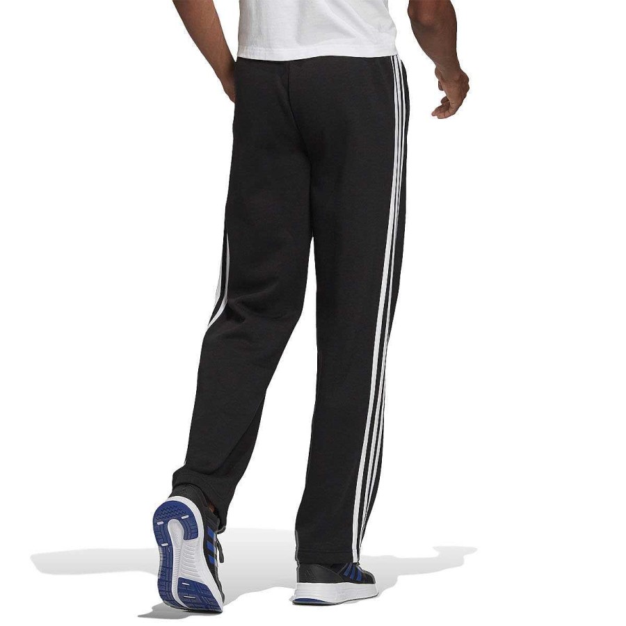 Men adidas Track Pants | Adidas Mens Essentials Fleece Open Hem 3-Stripes Pants Black