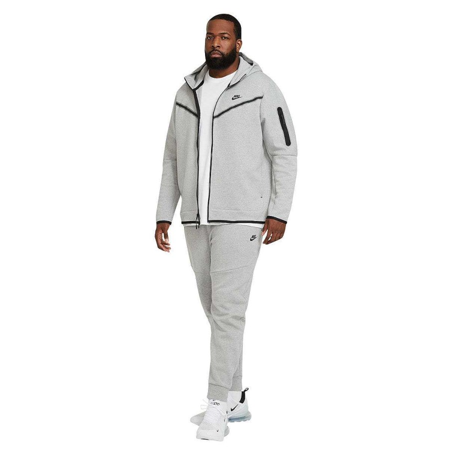 Men Nike Jackets | Nike Mens Sportswear Tech Fleece Full-Zip Hoodie Grey