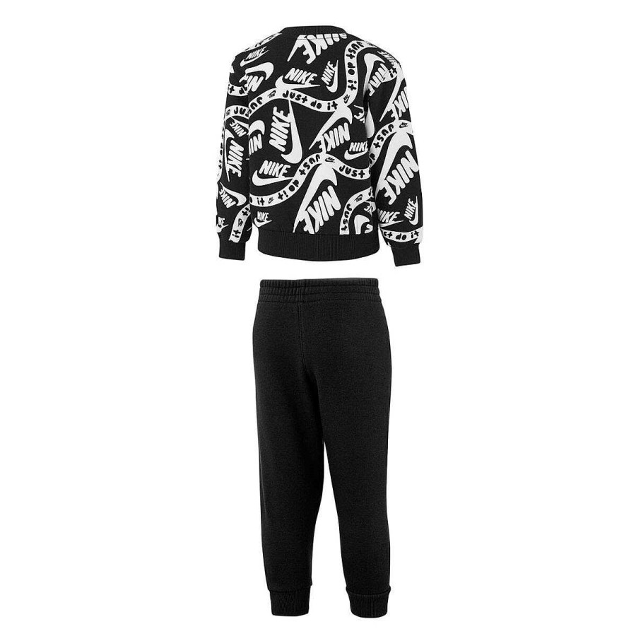 Kids Nike Track Pants | Nike Junior Boys Sportswear Club Printed Set Black