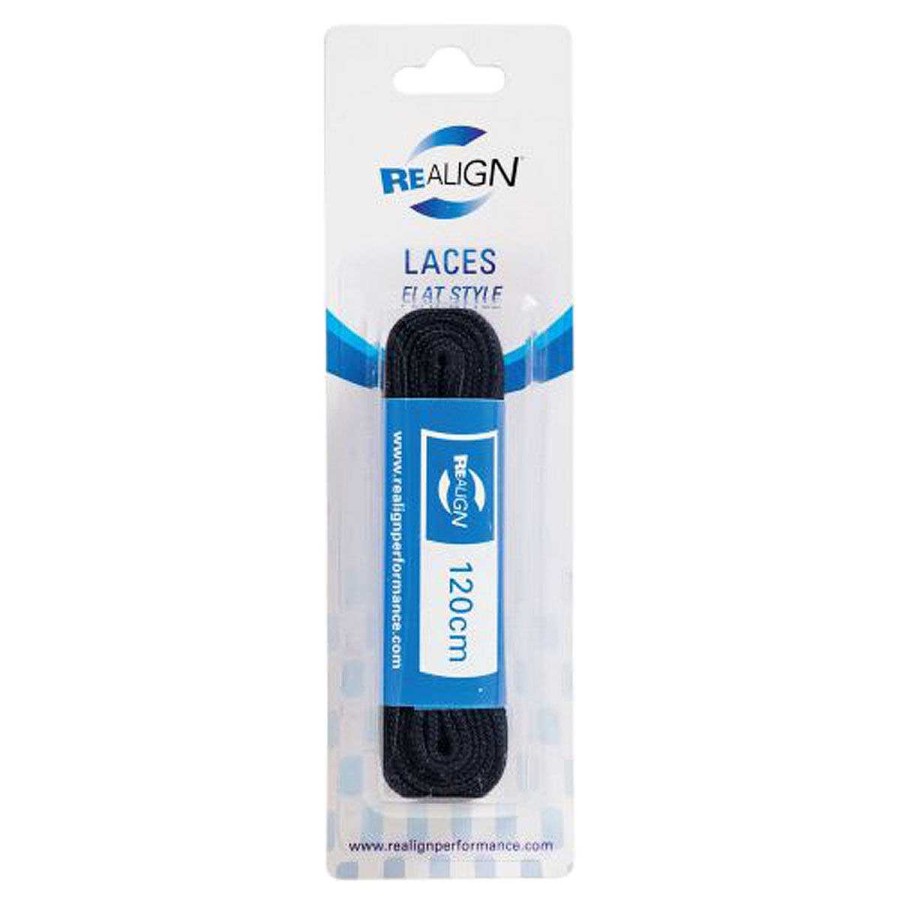 Men Realign Socks | Realign 120Cm Flat Shoe Laces Black