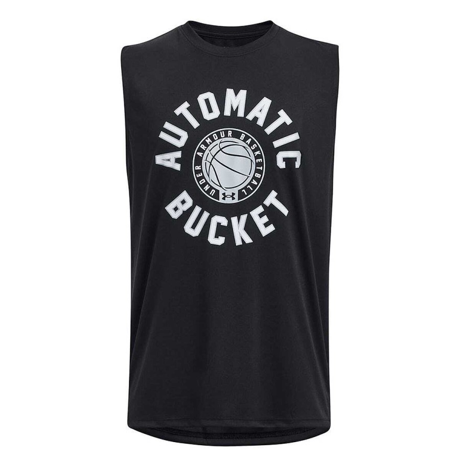 Kids Under Armour Activewear | Under Armour Boys Perimeter Basketball Tee Black