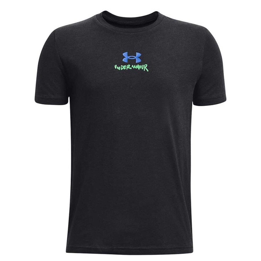 Kids Under Armour Activewear | Under Armour Boys Scribble Branded Tee Black