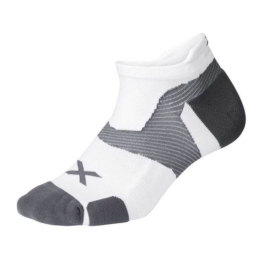 Men 2XU Socks | 2Xu Vectr Cushion No Show Socks White