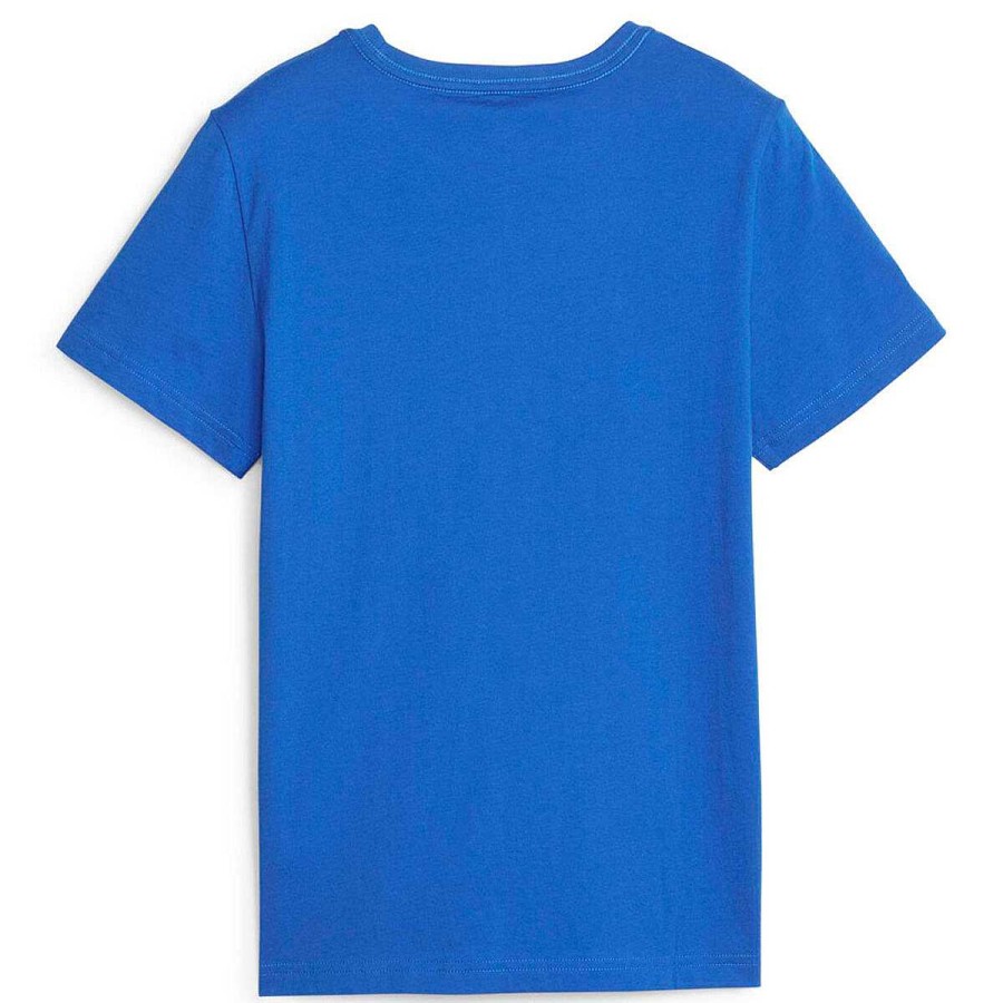 Kids PUMA Activewear | Puma Junior Kids Essential Plus 2 Logo Tee Blue