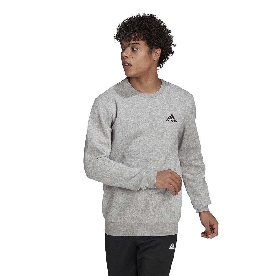 Men adidas Jackets | Adidas Mens Essentials Feelcozy Sweatshirt Grey