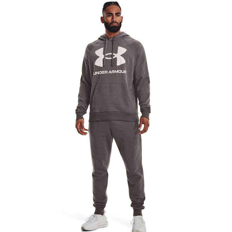 Men Under Armour Jackets | Under Armour Mens Rival Fleece Big Logo Hoodie S Beige