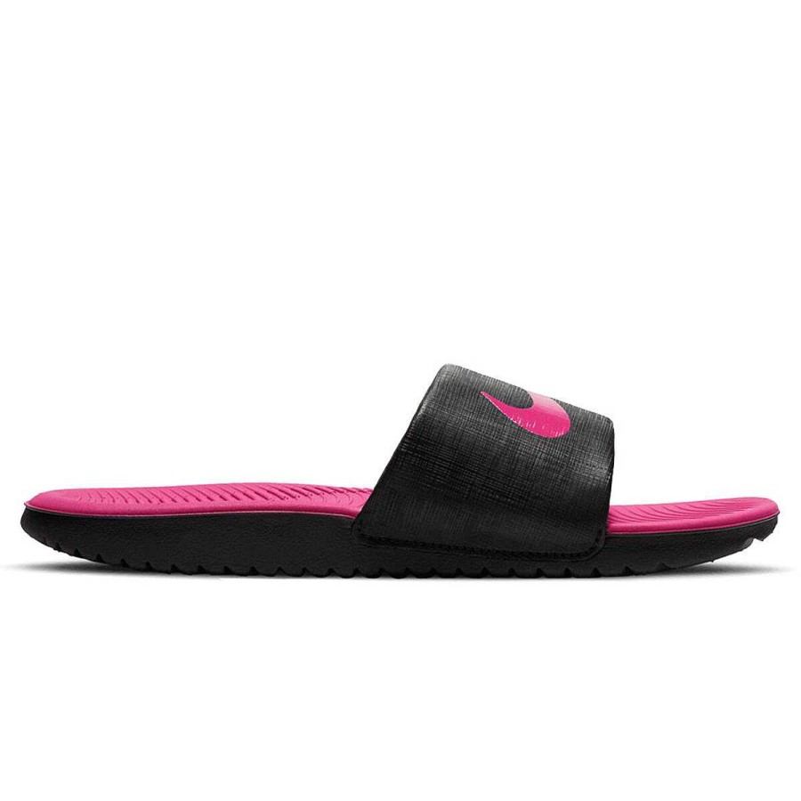 Kids Nike Slides And Thongs | Nike Kawa Kids Slides Black/Pink