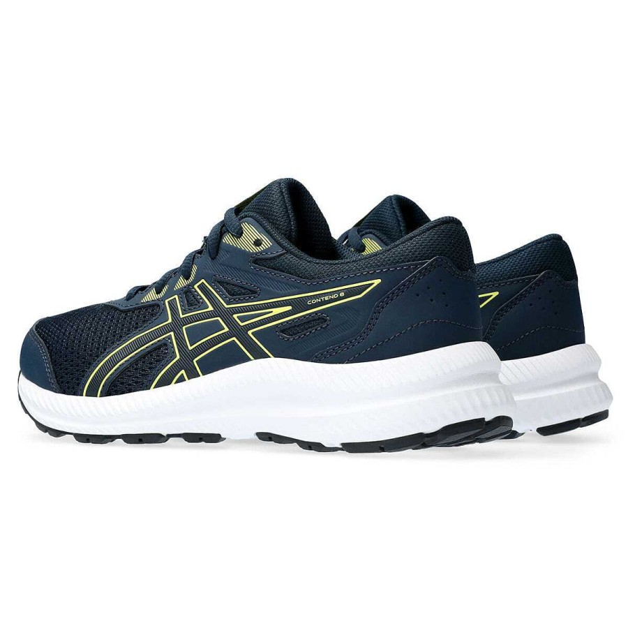 Kids Asics Running | Asics Contend 8 Gs Kids Running Shoes Navy/Yellow