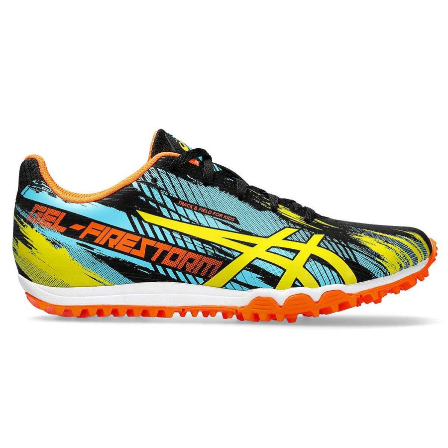 Kids Asics Boys Shoes | Asics Gel Firestorm 5 Kids Track Shoes Blue/Black