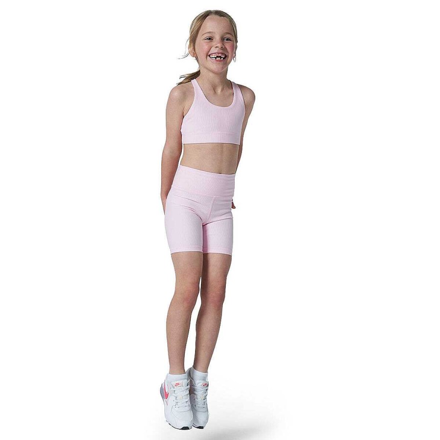 Kids ELL&VOO Shorts | Ell & Voo Junior Girls Trinity 7 Inch Tights Pink