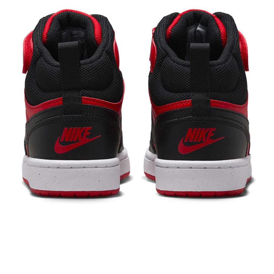 Kids Nike Casual | Nike Court Borough Mid 2 Gs Kids Casual Shoes Black/Red