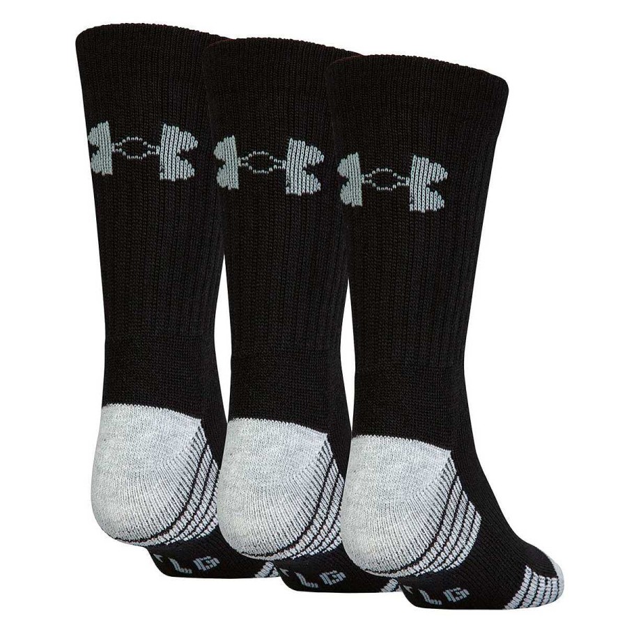 Men Under Armour Socks | Under Armour Kids Heatgear Crew Socks 3 Pack Black