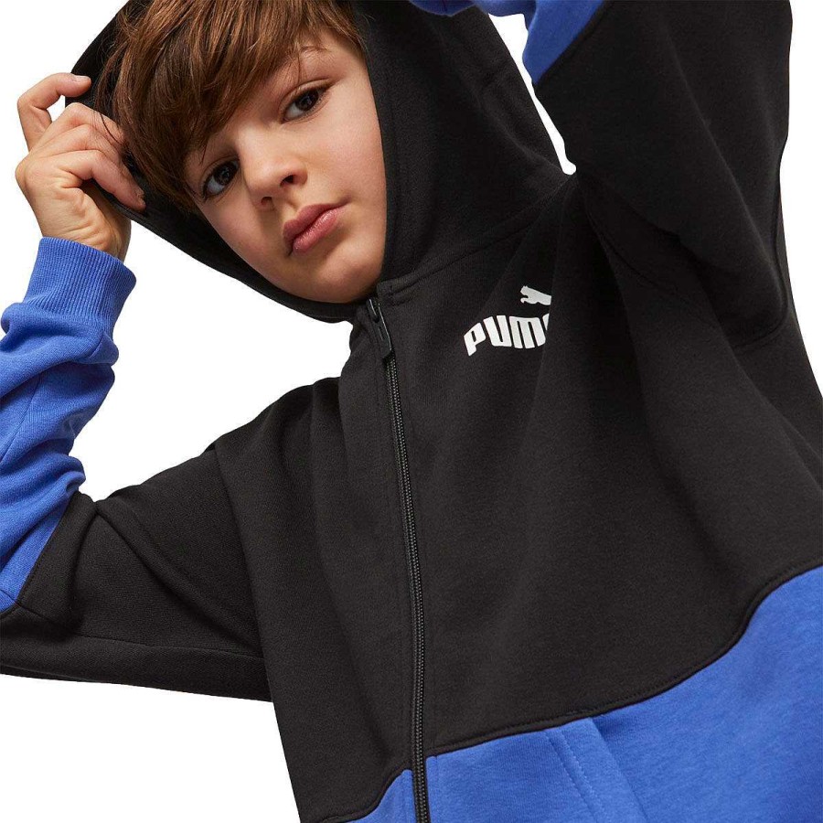 Kids PUMA Jackets | Puma Boys Power Full Zip Hoodie Blue